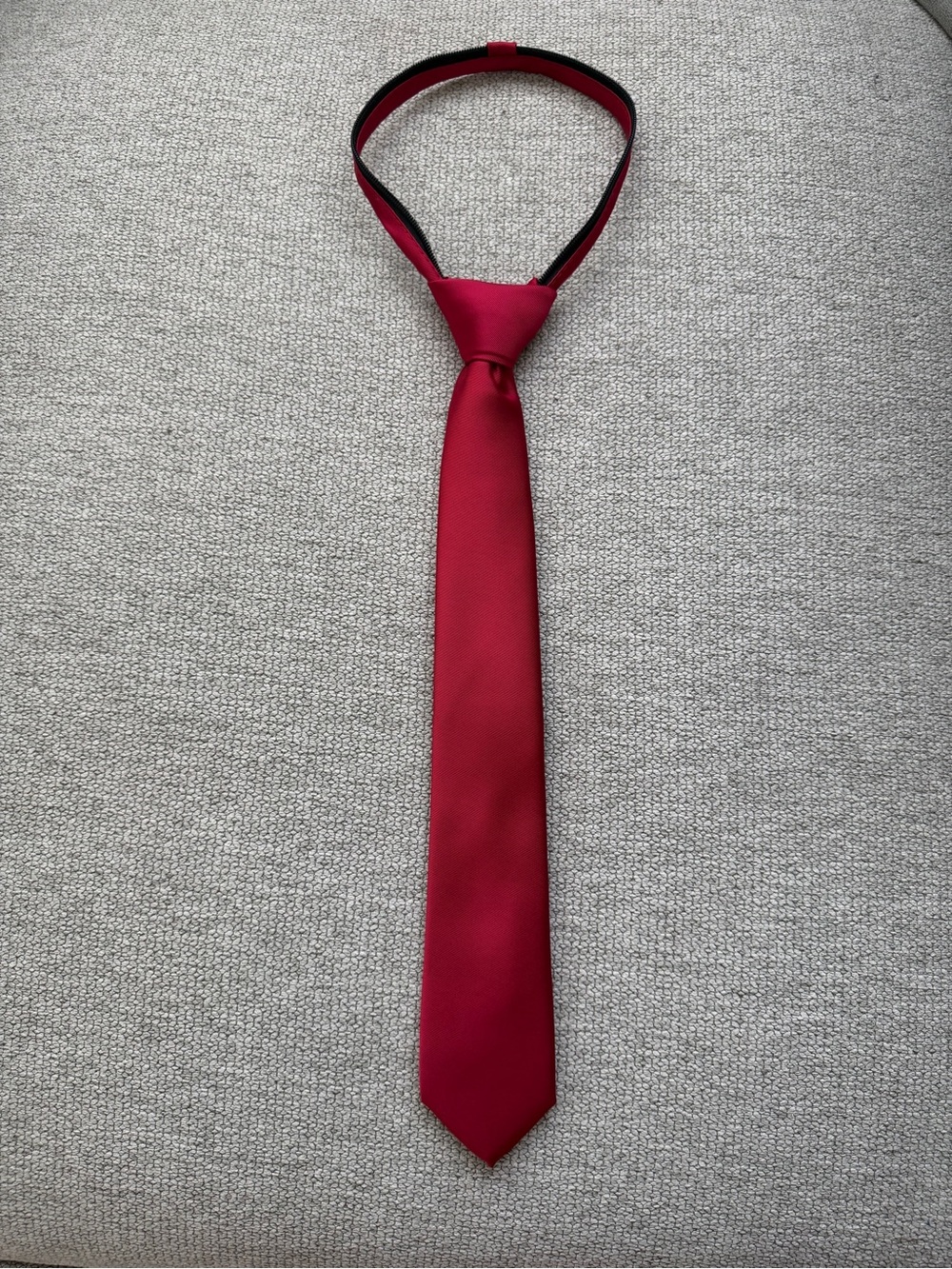 Tommy Hilfiger Boys' Solid Red Adjustable Tie